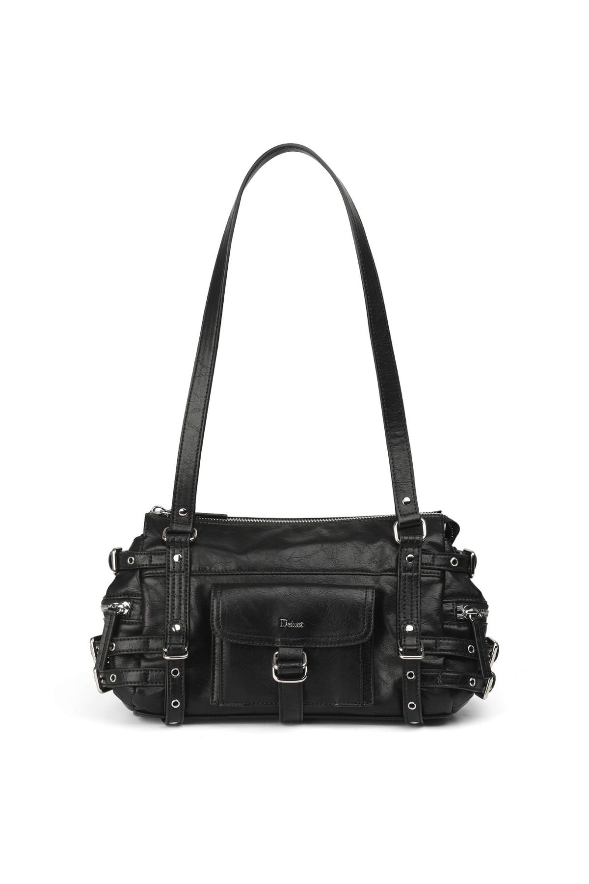 다이닛(DEINET) BELTED POCKET MINI SHOULDER BAG IN BLACK