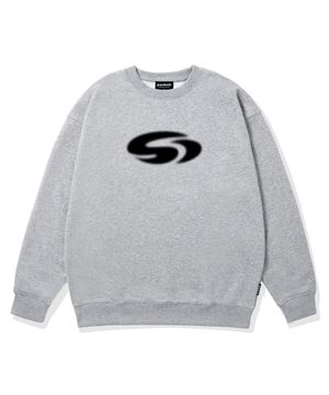 G-SWIRL LOGO 오버핏 맨투맨 (그레이)