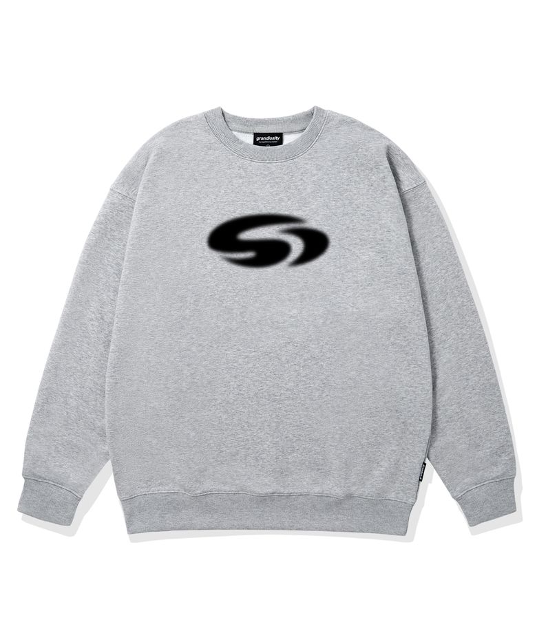 G-SWIRL LOGO 오버핏 맨투맨 (그레이)