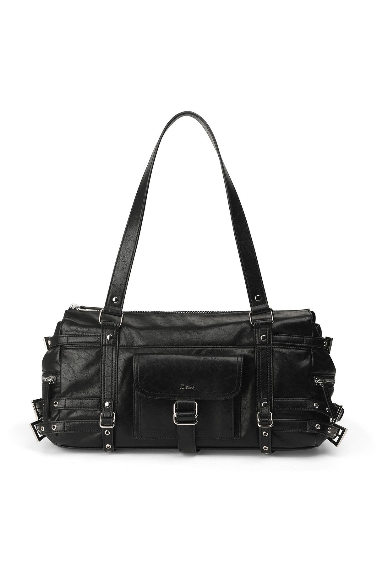 다이닛(DEINET) BELTED POCKET SHOULDER BAG IN BLACK