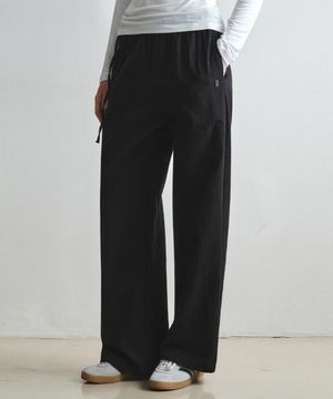 사이드 스트링 린넨 와이드 팬츠_BLACK(W26PT01)