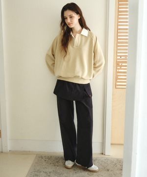 믹스 랩 스커트 팬츠_NAVY(W26PT02)