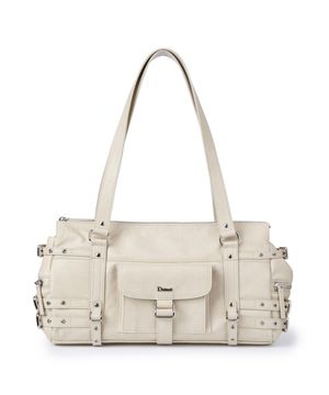 BELTED POCKET SHOULDER BAG IN BEIGE