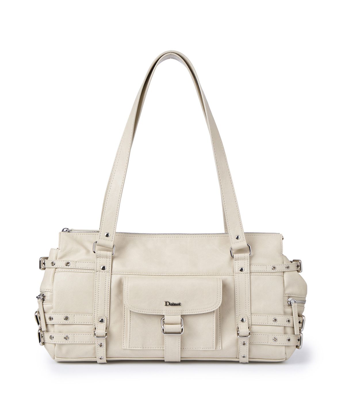 다이닛(DEINET) BELTED POCKET SHOULDER BAG IN BEIGE