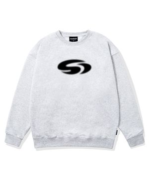 G-SWIRL LOGO 오버핏 맨투맨 (백멜란지)