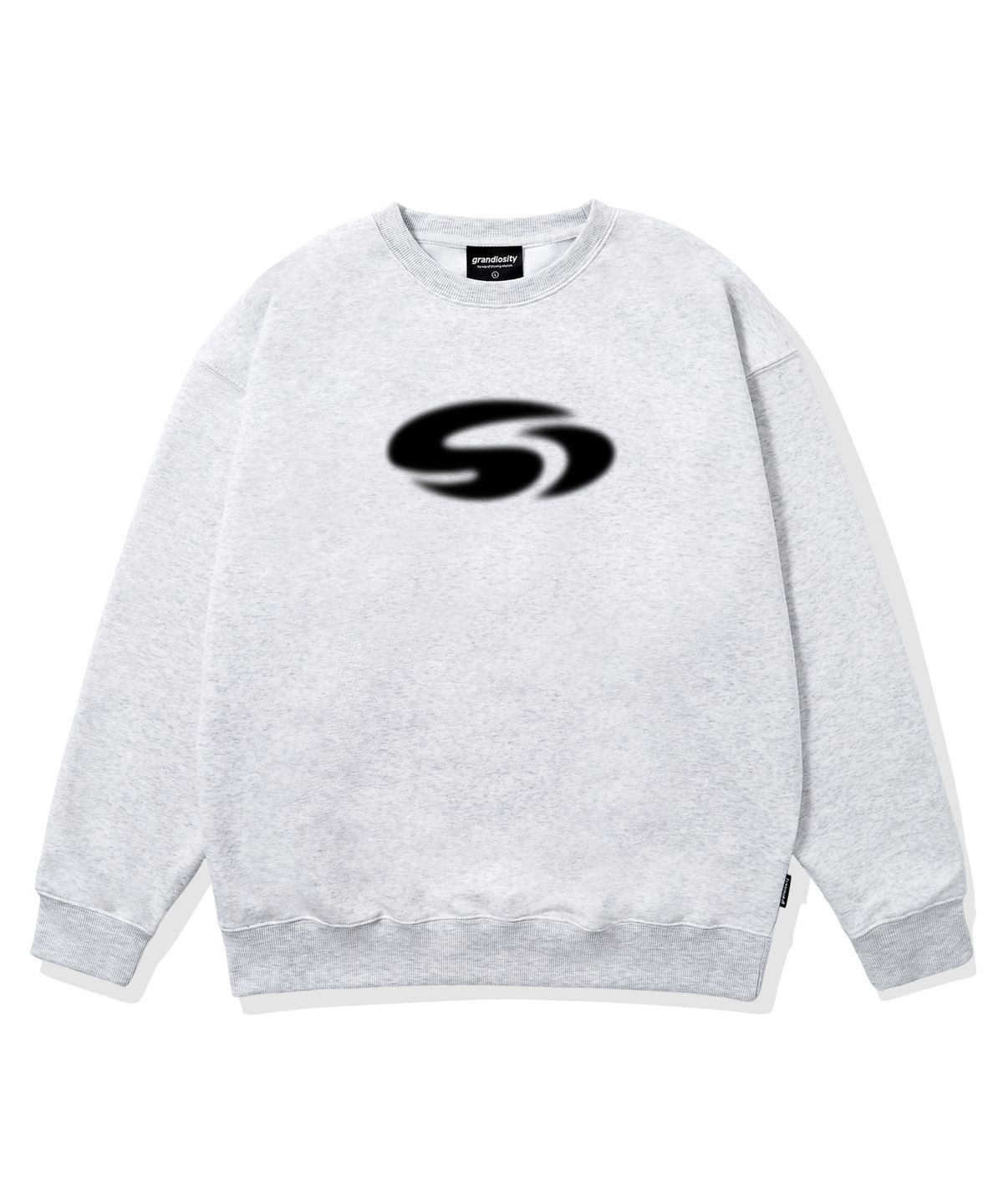 그랜디오시티(GRANDIOSITY) G-SWIRL LOGO 오버핏 맨투맨 (백멜란지)