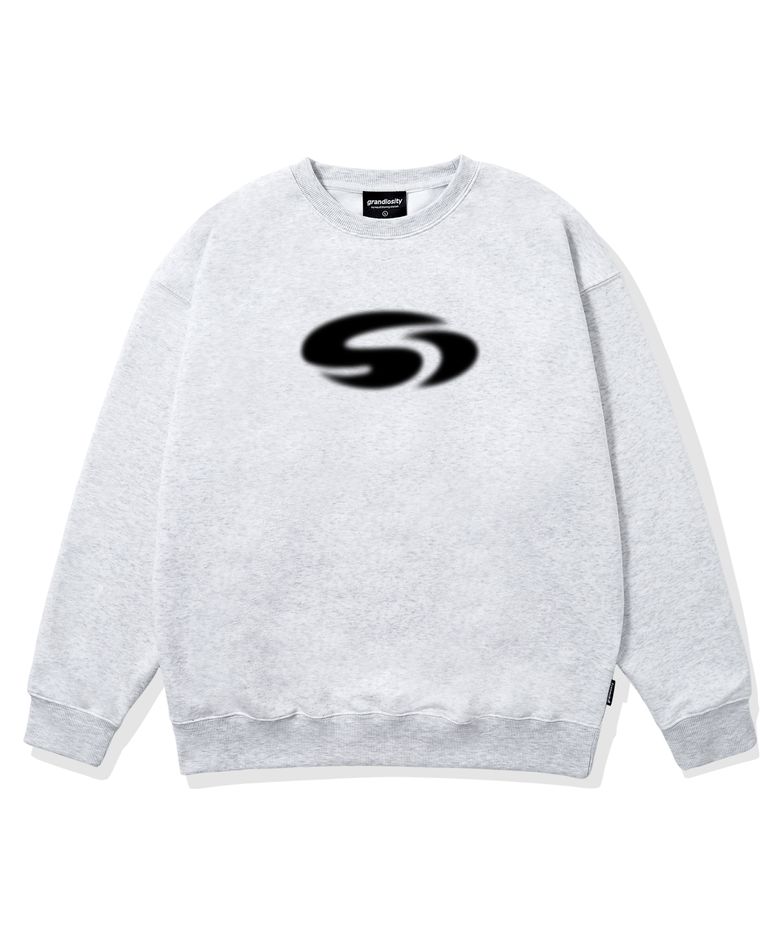 G-SWIRL LOGO 오버핏 맨투맨 (백멜란지)