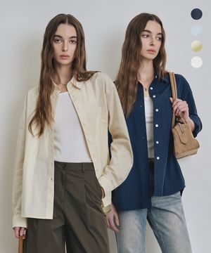 [우먼] 워시드 페이퍼 롱 슬리브 셔츠 4 COLOR COWSH001