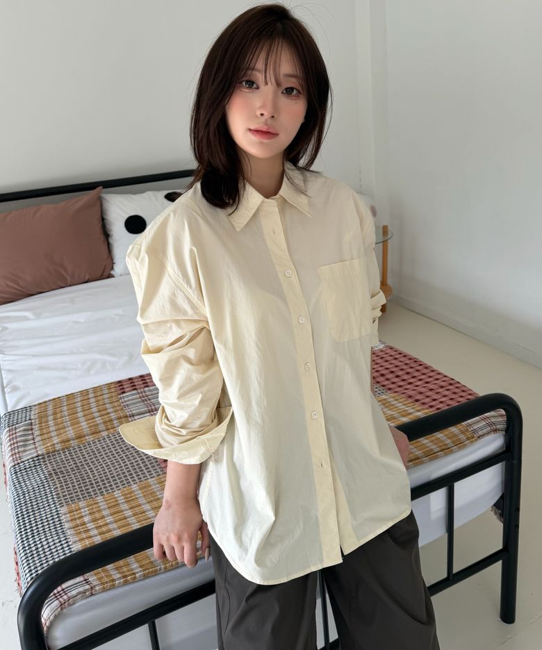 워시드 페이퍼 롱 슬리브 셔츠 4 COLOR COWSH001