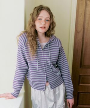 스트라이프 후드 가디건_RMCKG23YT1_PURPLE