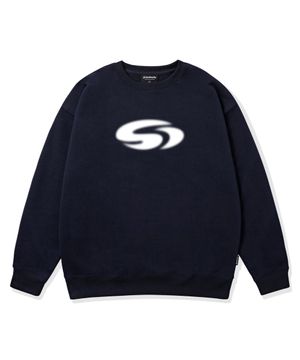 G-SWIRL LOGO 오버핏 맨투맨 (네이비)