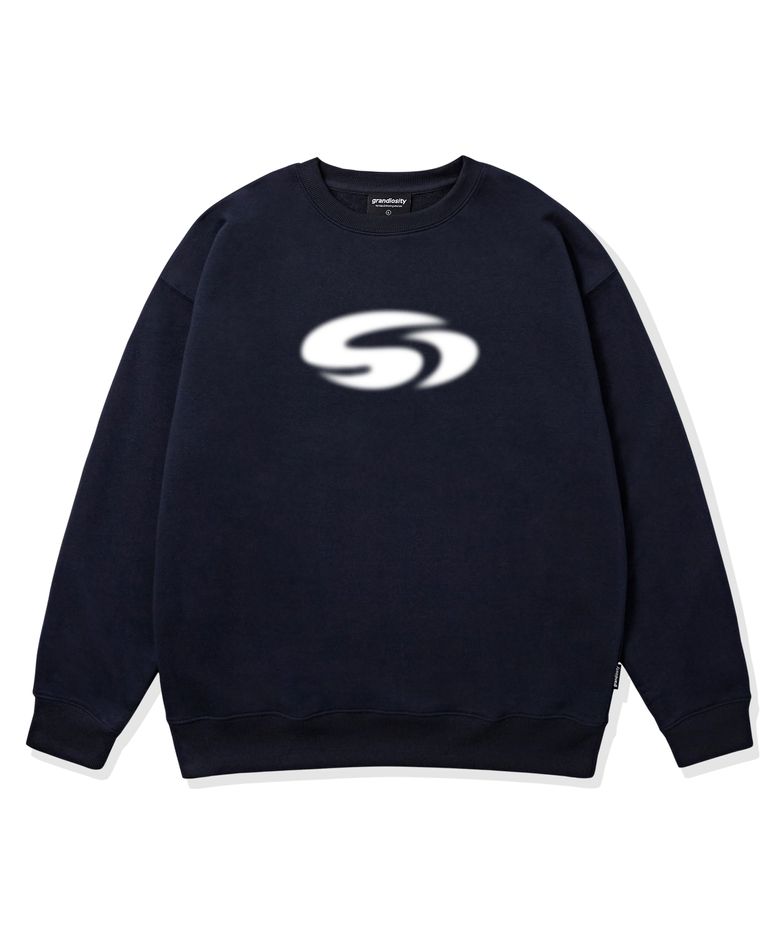 G-SWIRL LOGO 오버핏 맨투맨 (네이비)