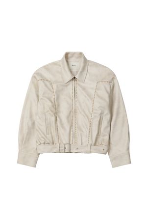 STITCH BOMBER JUMPER IN IVORY