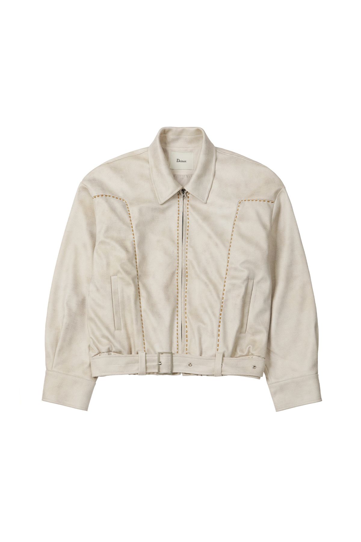 다이닛(DEINET) STITCH BOMBER JUMPER IN IVORY