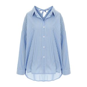 백리본루즈핏스트라이프셔츠_V6A-CSH001