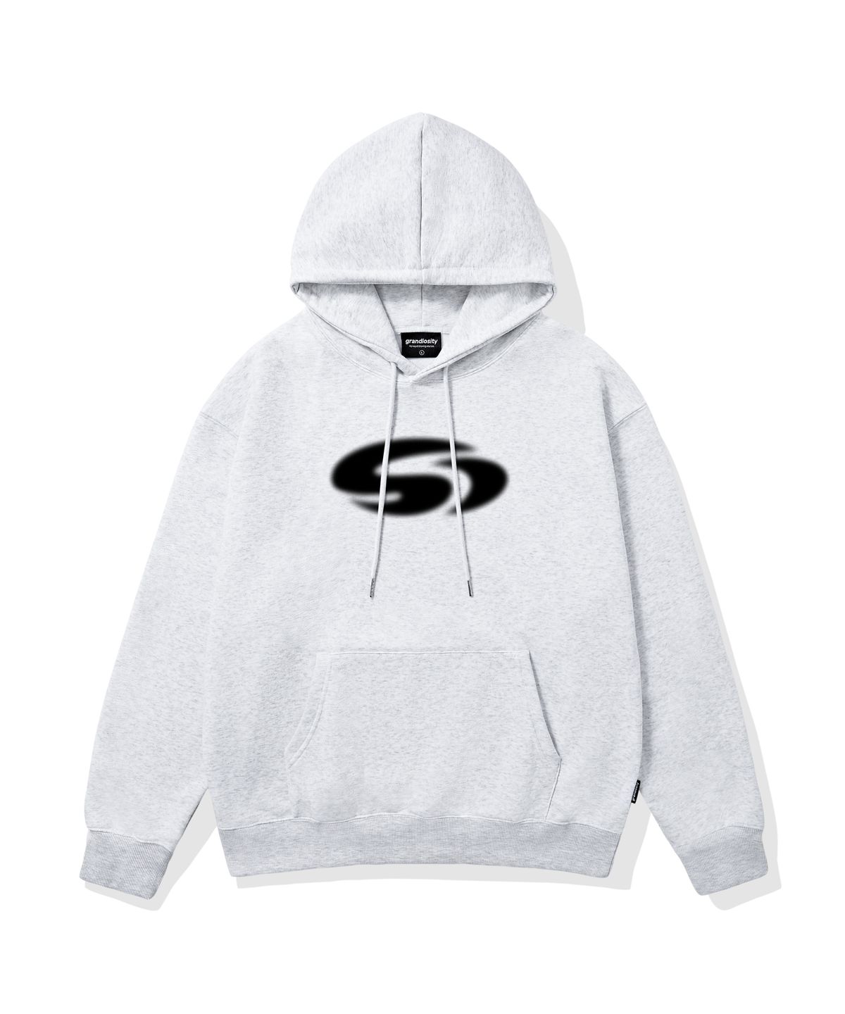 그랜디오시티(GRANDIOSITY) G-SWIRL LOGO 오버핏 후드티 (백멜란지)
