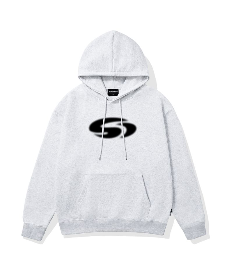 G-SWIRL LOGO 오버핏 후드티 (백멜란지)