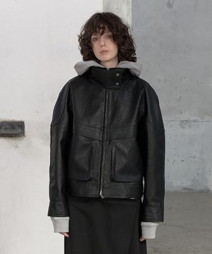 CONSTRUCT PANEL JACKET IN BLACK