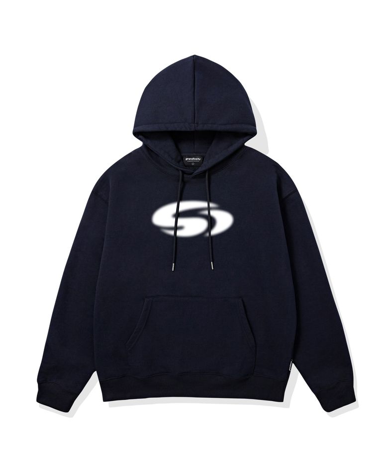G-SWIRL LOGO 오버핏 후드티 (네이비)