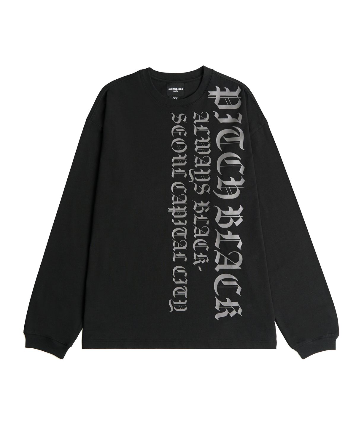 피치블랙(PITCHBLACK) VERTICAL LOGO LONG SLEEVE TEE (BLACK)