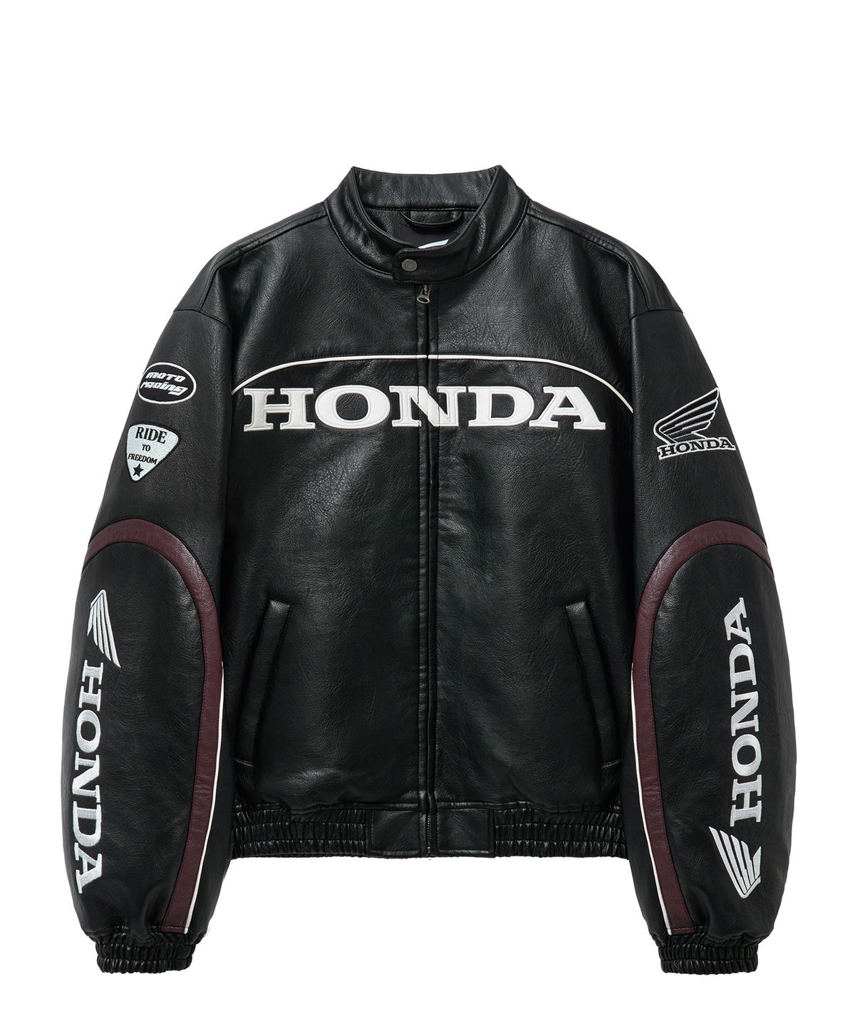 핍스 모터사이클(PHYPS MOTORCYCLE) Engineered Leather Racing Jacket Black