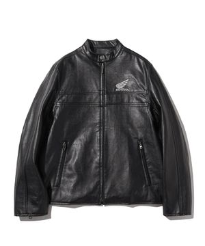 Engineered Leather Motorcycle Jacket All Black