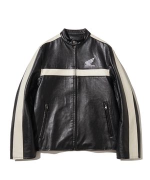 Engineered Leather Motorcycle Jacket Black