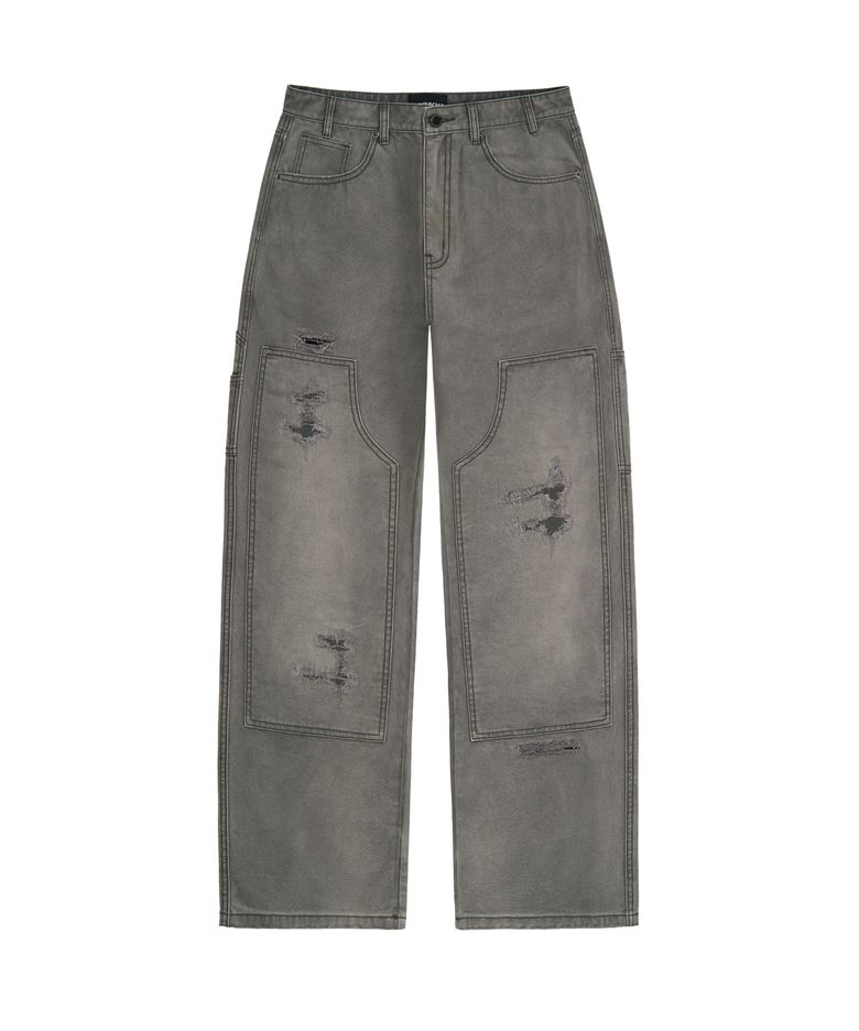 DESTROYED DAMAGE JEANS (WASHED GREY)