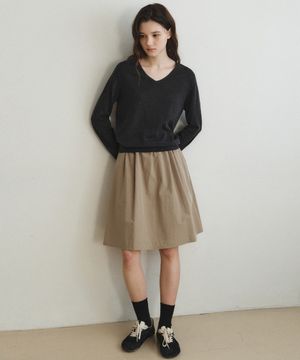 모리 플레어 스커트_DEEP BEIGE(W26SK01)