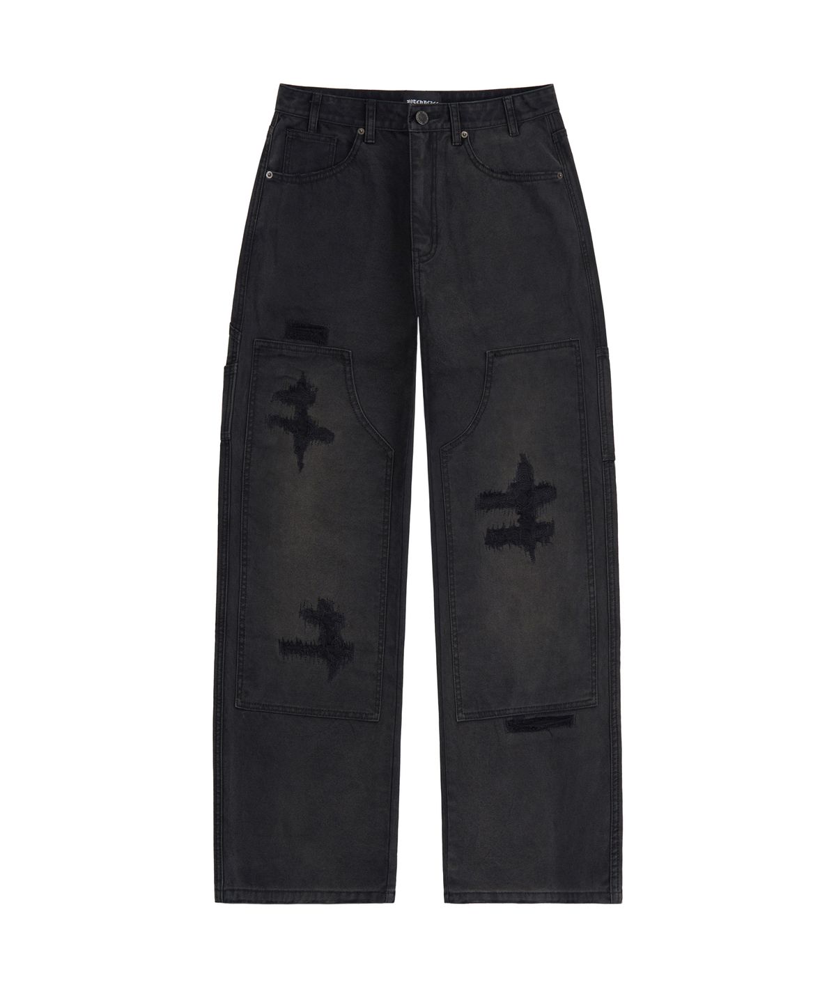 피치블랙(PITCHBLACK) DESTROYED DAMAGE JEANS (WASHED BLACK)