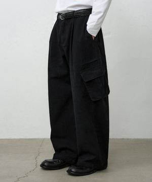 마일즈 워싱 코튼 카고 팬츠 [BLACK]