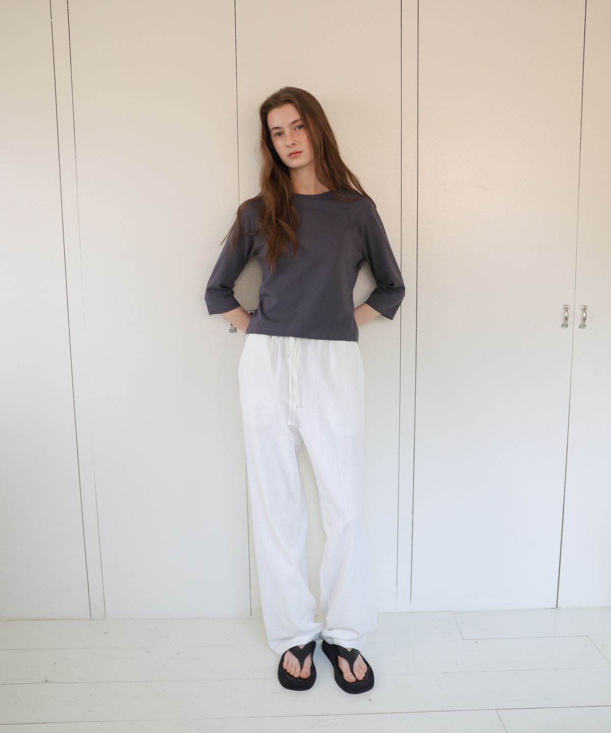 더 릴(THE LILLE) Summer cotton pants_Ivory