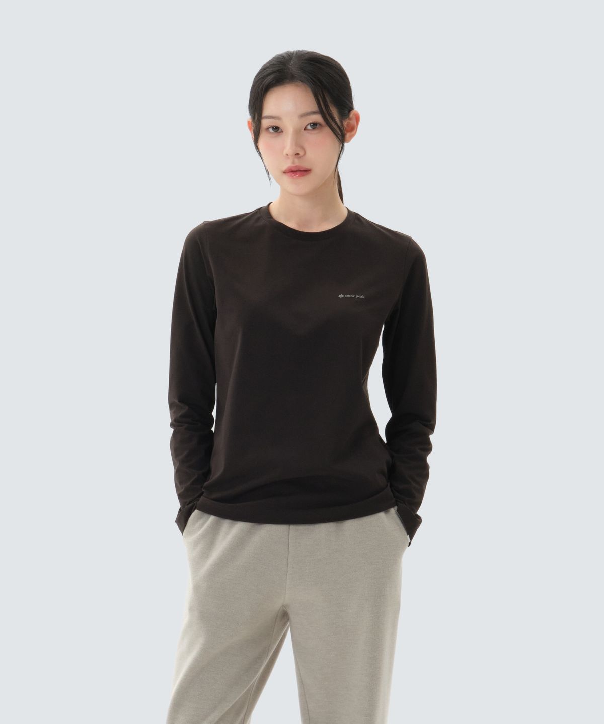스노우피크 어패럴(SNOWPEAK APPAREL) 퀵드라이 프라임플렉스 여성 긴팔 티셔츠 (S26SWTTL21) Black