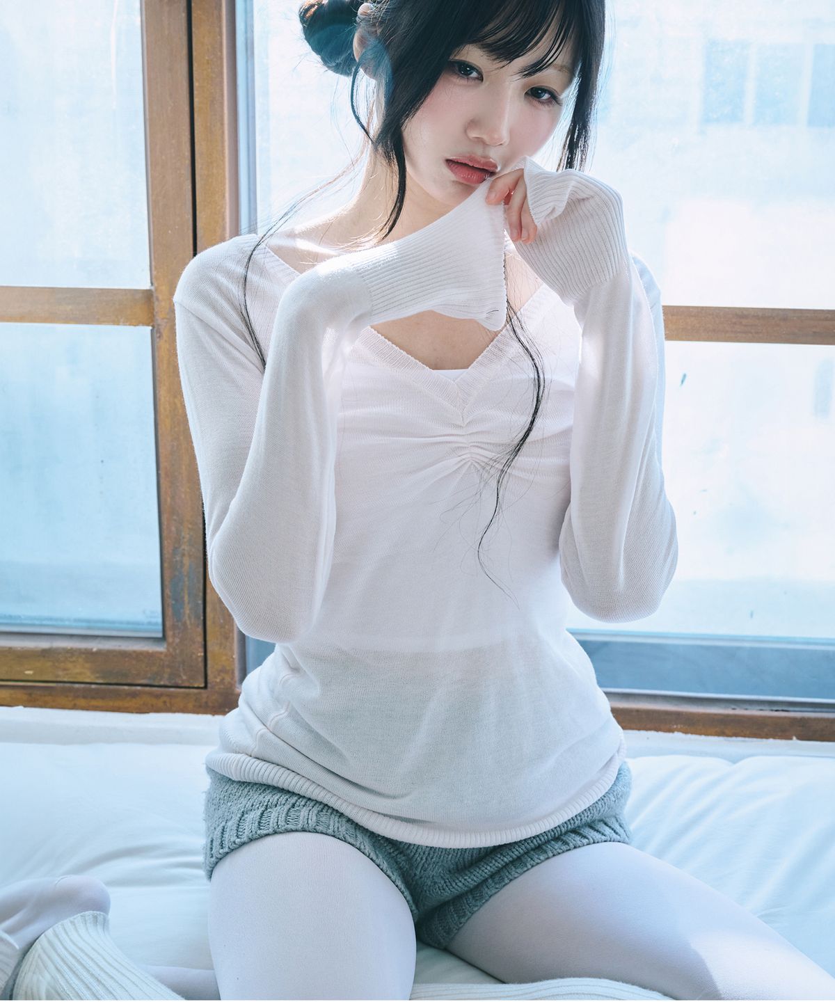 레이즈미야(REISE MIYA) 아이리 셔링 니트 [BABY PINK]