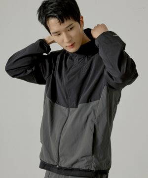 남녀공용 하일론 액티브 윈드자켓 바람막이 [매트블랙]_HG2JP010