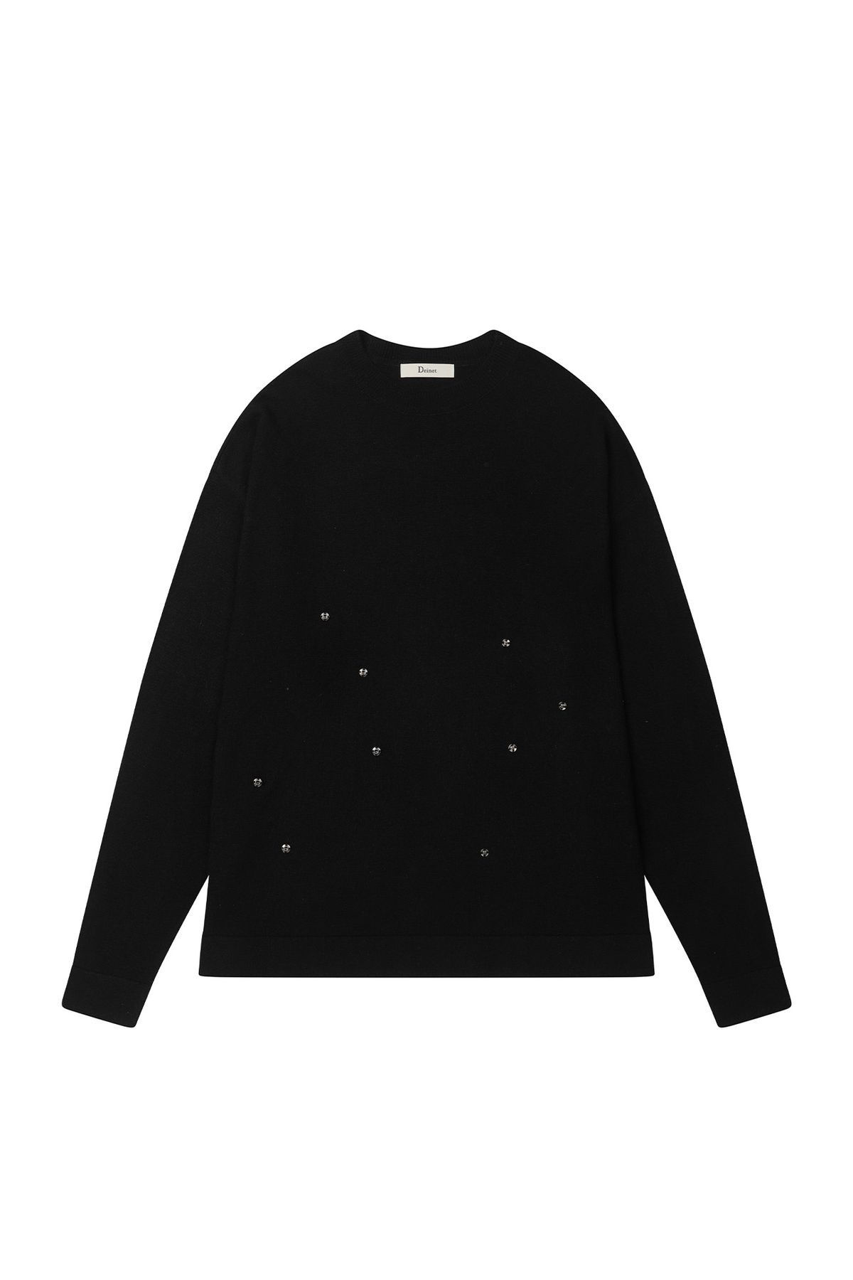 다이닛(DEINET) BUTTON UP PULLOVER KNIT IN BLACK