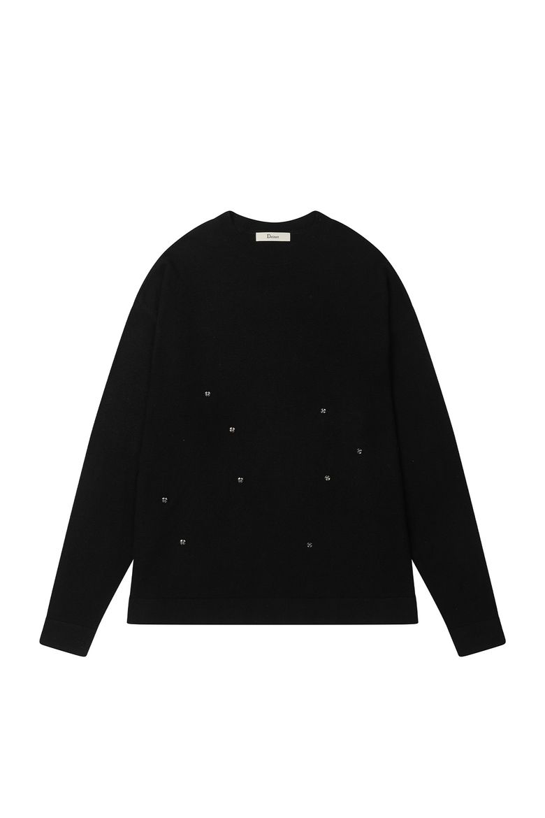BUTTON UP PULLOVER KNIT IN BLACK
