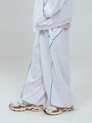 YOKE DETAIL JOGGER PANTS_WHITE MELANGE