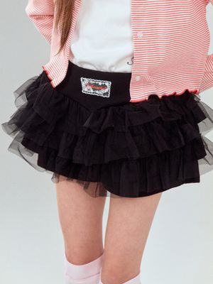 FRILL TIERED SKIRT_BLACK