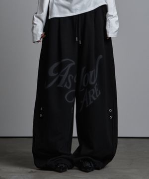 AYA 벨티드 벌룬 스웻 팬츠 블랙