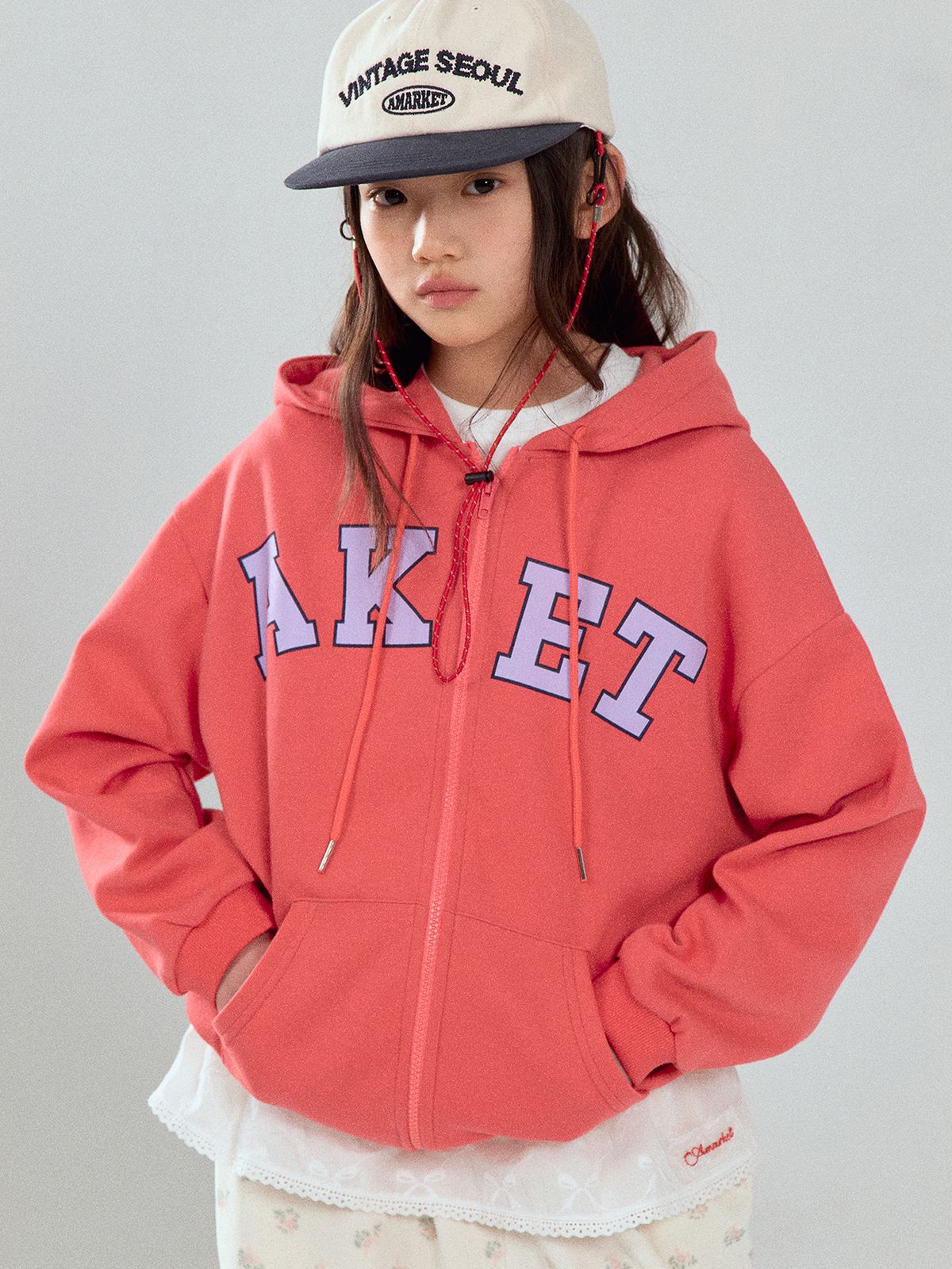에이마켓(A-MARKET) AKET ZIP-UP HOODIE_RED