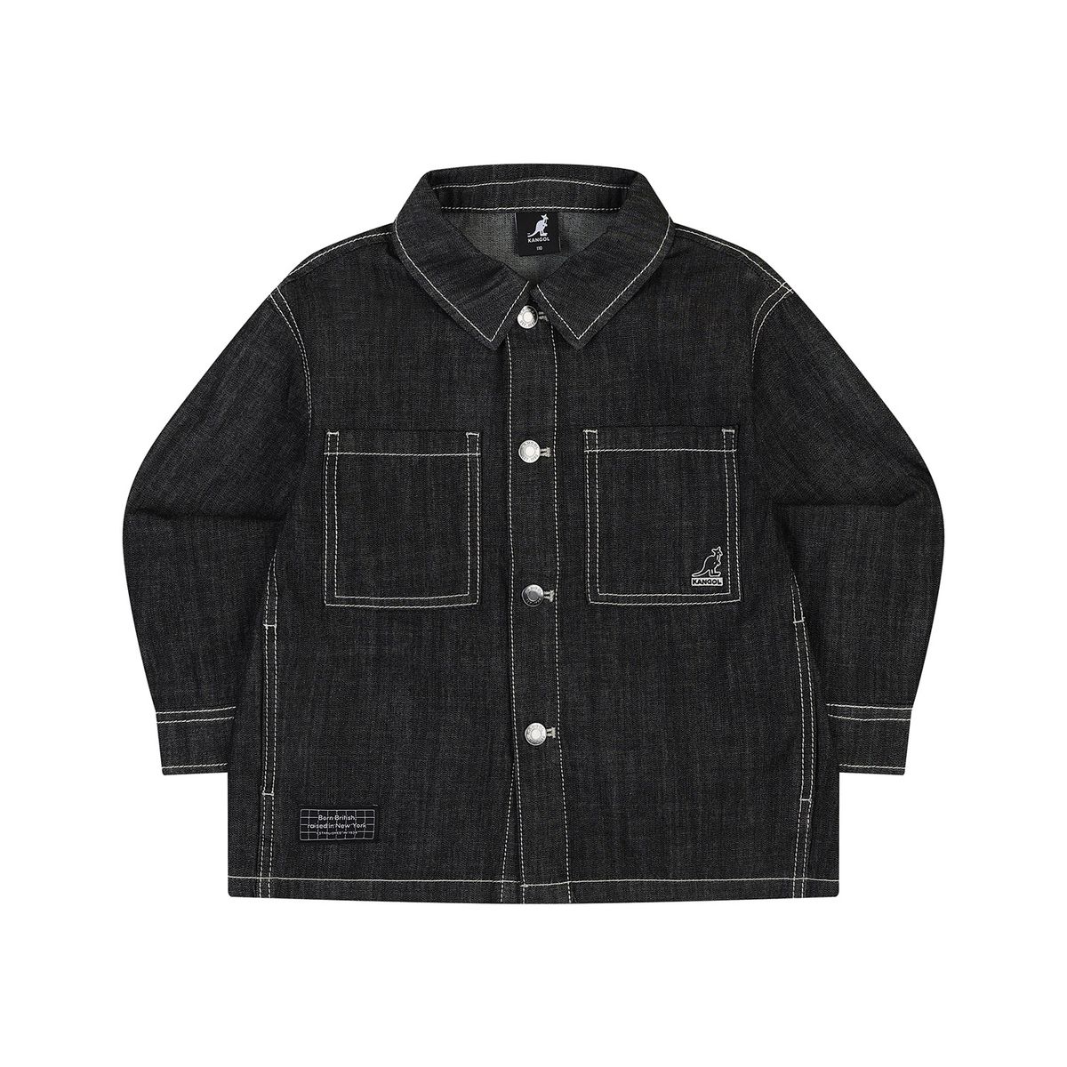 캉골키즈(KANGOL KIDS) 오버 핏 데님 셔츠 SA 0210 네이비