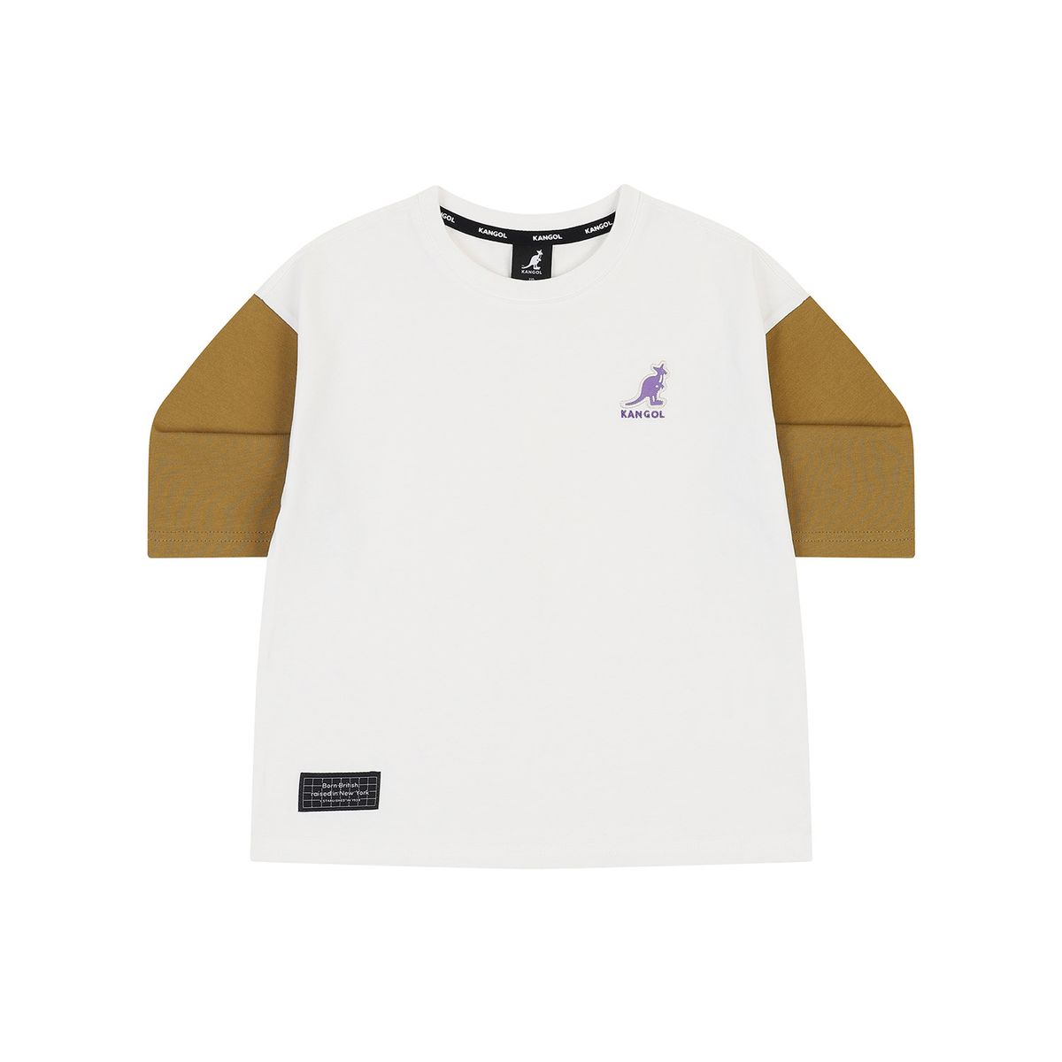 캉골키즈(KANGOL KIDS) 컬러블럭 3/4 슬리브 티셔츠 SA 0212 화이트