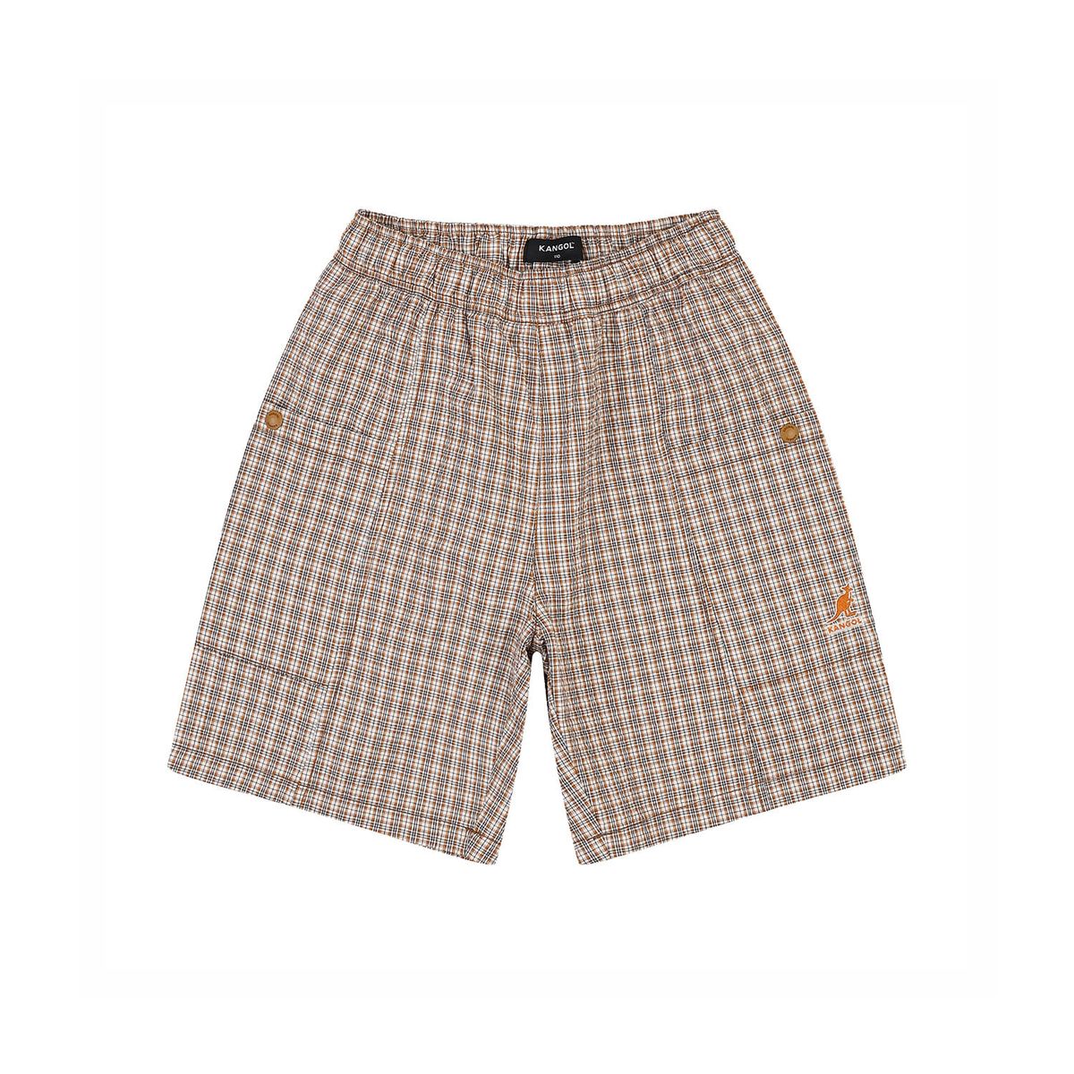 캉골키즈(KANGOL KIDS) 시어서커 체크 쇼츠 SA 0219 브라운