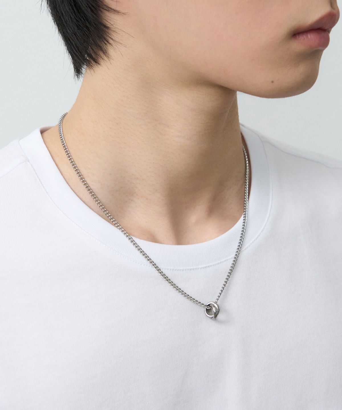 드로우핏(DRAW FIT) 레이어드 링 체인 네크리스 [SILVER]