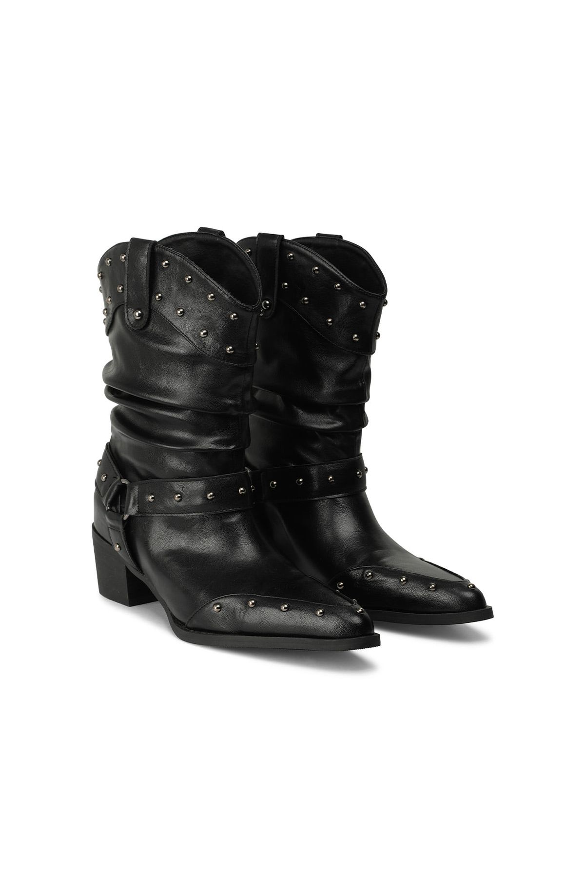 다이닛(DEINET) STUD WESTERN BOOTS IN BLACK