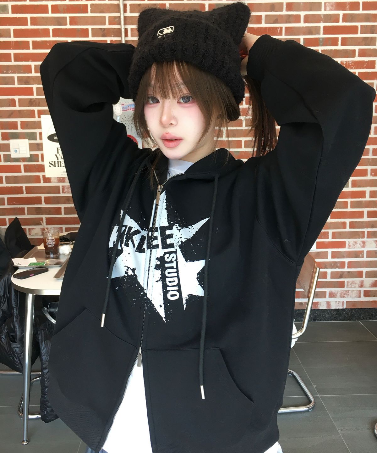 케이케이이이이(KKEEE) 더블 스타 투웨이 후드집업(3color)