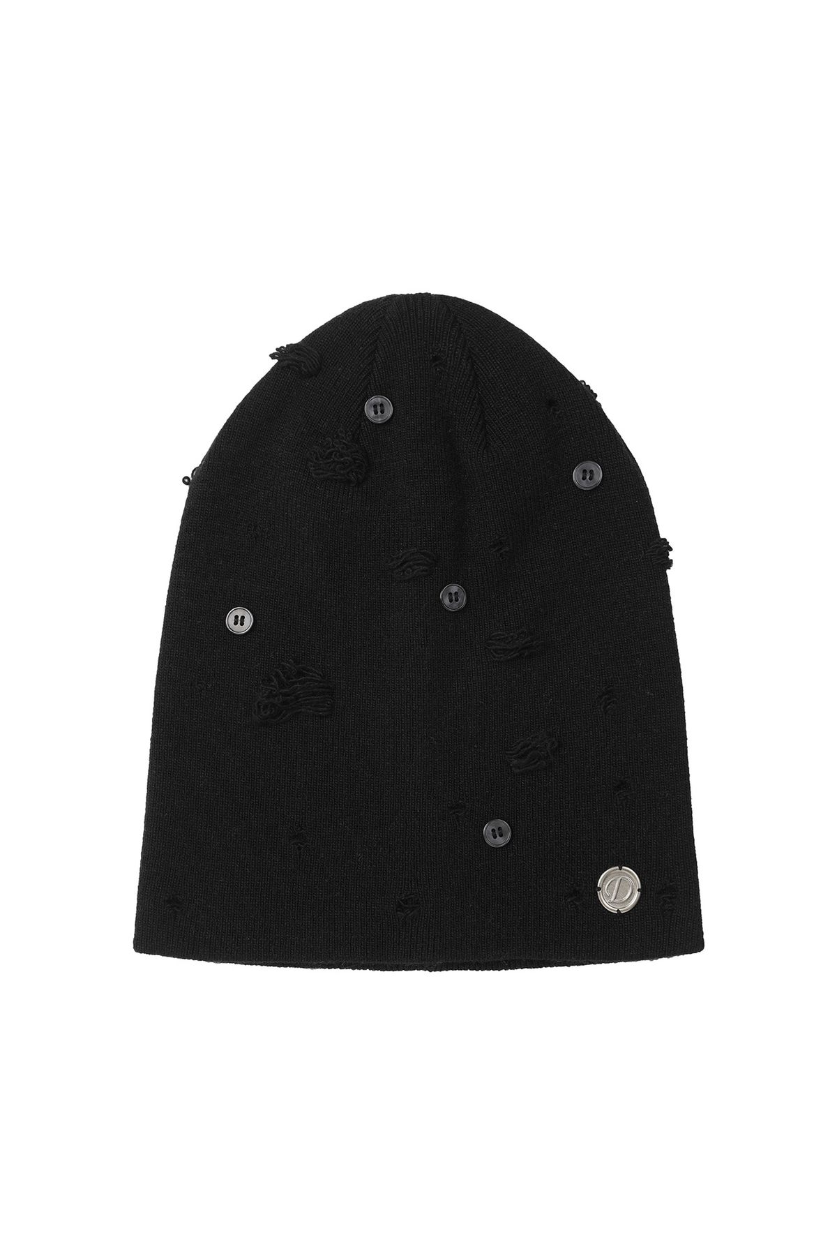 다이닛(DEINET) VINTAGE BUTTON BEANIE IN BLACK
