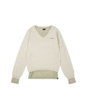 Layered V-Neck Knit (Ivory)
