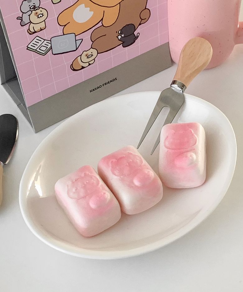 귀여운 미니 핑크 네모 고양이떡 스퀴시 말랑이